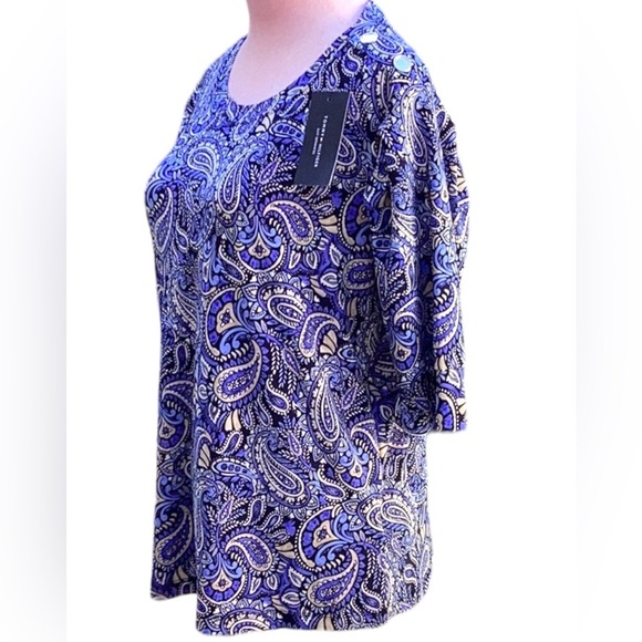 TOMMY HILFIGER NWT WOMENS SUIT SEPARATES TOP BLOUSE PAISLEY WOMENS LARGE - Picture 2 of 10